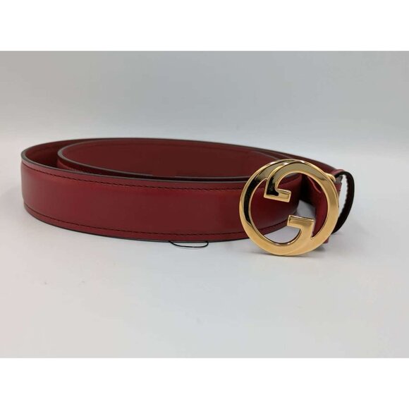 Gucci Women’s Ciny Lux Calfskin W3cm Belt Blondie Red 110cm 690557